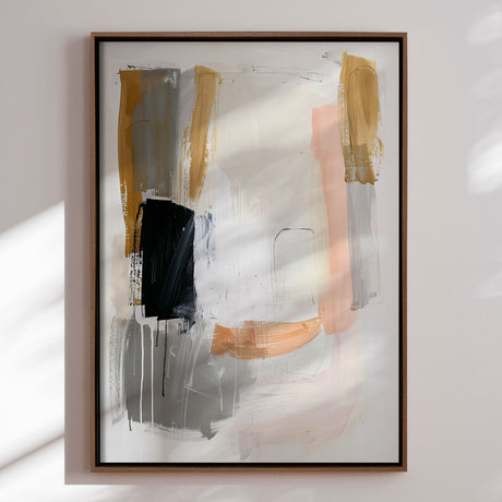 Håndlavet maleri med ramme - Soft Tension - Mixed media