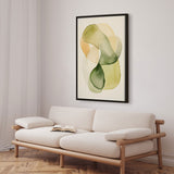 Håndlavet maleri med ramme - Whispers of Green - Mixed media