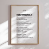 Plakat - Studenterhue Regler