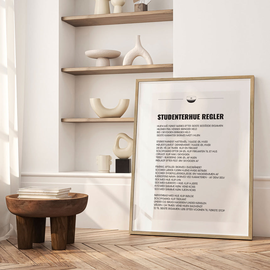 Plakat - Studenterhue Regler