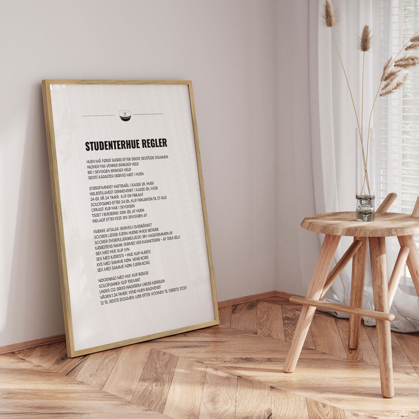 Plakat - Studenterhue Regler