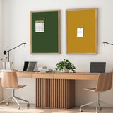 Opslagstavle med egetræsramme - Dark Olive