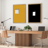 Opslagstavle med egetræsramme - Lemon Curry