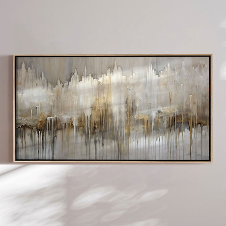 Håndlavet maleri med ramme - Where Silence Falls - Mixed media