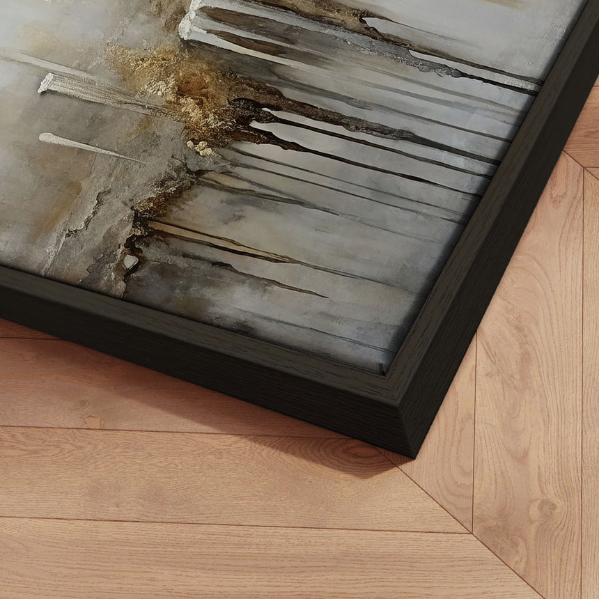 Håndlavet maleri sort ramme - Dustfall - Mixed media