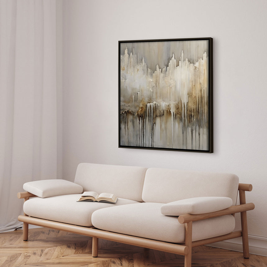 Håndlavet maleri sort ramme - Dustfall - Mixed media