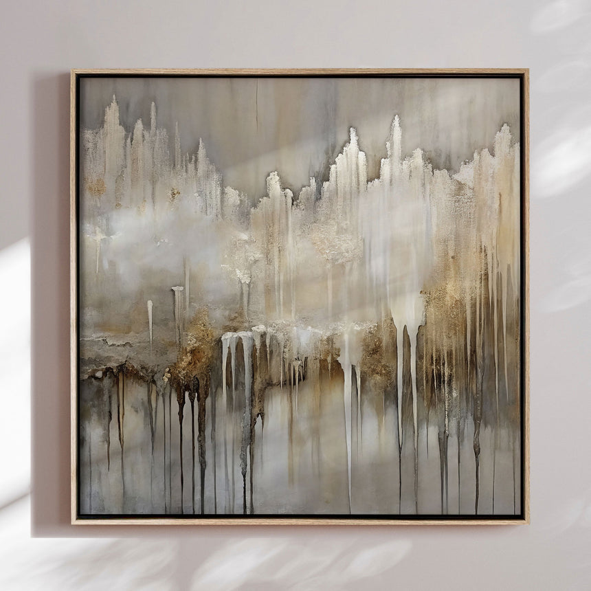 Håndlavet maleri sort ramme - Dustfall - Mixed media