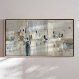 Håndlavet maleri med ramme - Ivory Structures - Mixed media