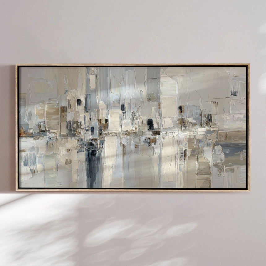 Håndlavet maleri med ramme - Ivory Structures - Mixed media