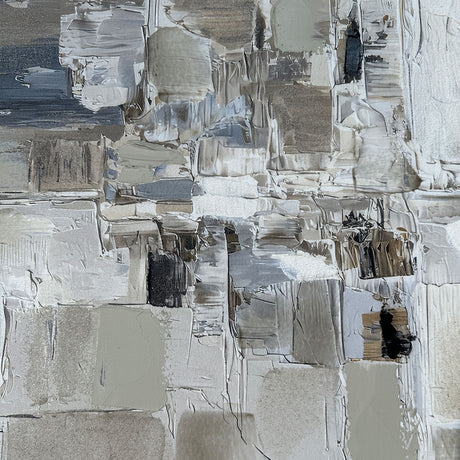 Håndlavet maleri med ramme - Ivory Structures - Mixed media