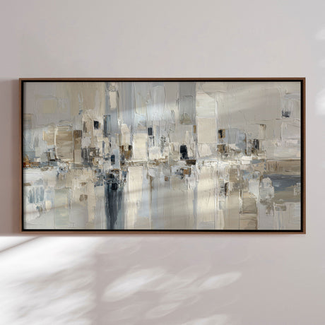 Håndlavet maleri med ramme - Ivory Structures - Mixed media