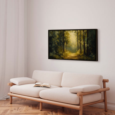 Håndlavet maleri med ramme - Dark Forest - Mixed media