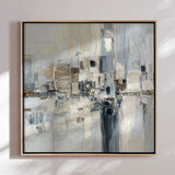 Håndlavet maleri sort ramme - Pastel Construction - Mixed media