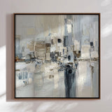 Håndlavet maleri sort ramme - Pastel Construction - Mixed media