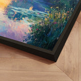 Håndlavet maleri med ramme - Willow Reflections - Mixed media
