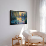 Håndlavet maleri med ramme - Willow Reflections - Mixed media
