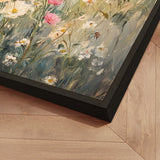 Håndlavet maleri med ramme - Wildflowers - Mixed media