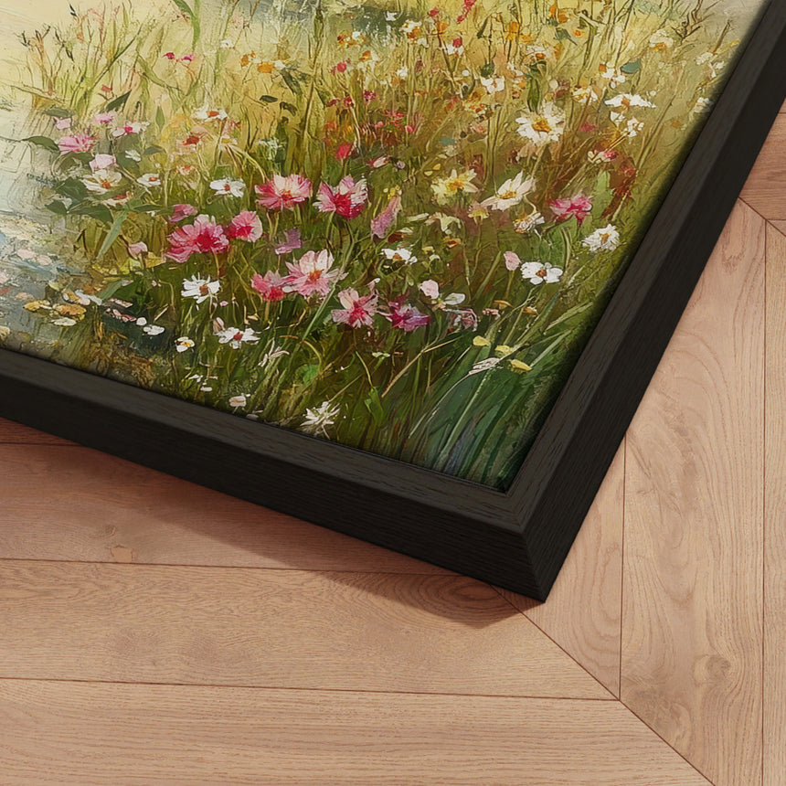 Håndlavet maleri med ramme - Fields of Light - Mixed media