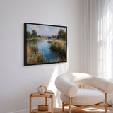 Håndlavet maleri med ramme - Silent Meadow - Mixed media