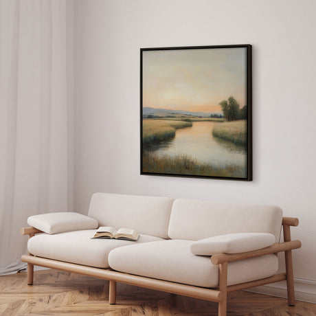 Håndlavet maleri med ramme - Quiet Waters - Mixed media