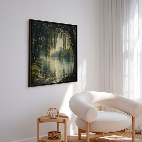 Håndlavet maleri med ramme - Dancing Reflections - Mixed media