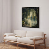 Håndlavet maleri med ramme - Dancing Reflections - Mixed media