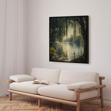 Håndlavet maleri med ramme - Dancing Reflections - Mixed media