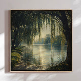 Håndlavet maleri med ramme - Dancing Reflections - Mixed media