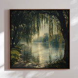 Håndlavet maleri med ramme - Dancing Reflections - Mixed media