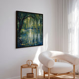 Håndlavet maleri med ramme - Whispering Waters - Mixed media