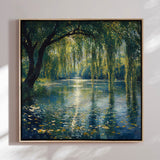 Håndlavet maleri med ramme - Whispering Waters - Mixed media
