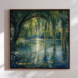 Håndlavet maleri med ramme - Whispering Waters - Mixed media