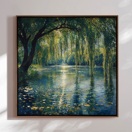 Håndlavet maleri med ramme - Whispering Waters - Mixed media