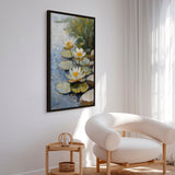 Håndlavet maleri med ramme - Morning Lilies - Mixed media
