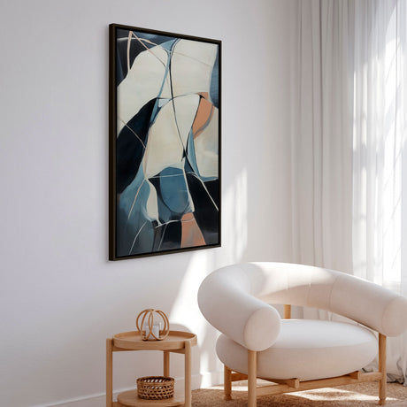 Håndlavet maleri med sort ramme - Deep Abstract - Mixed media