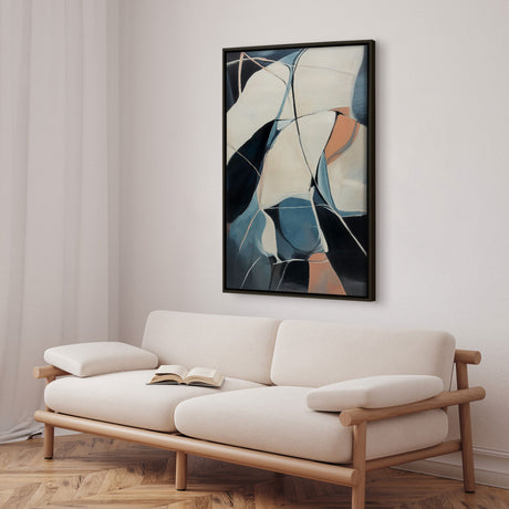 Håndlavet maleri med sort ramme - Deep Abstract - Mixed media