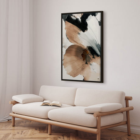 Håndlavet maleri med sort ramme - Soft Collision - Mixed media