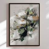 Håndlavet maleri med sort ramme - Green Dance II - Mixed media