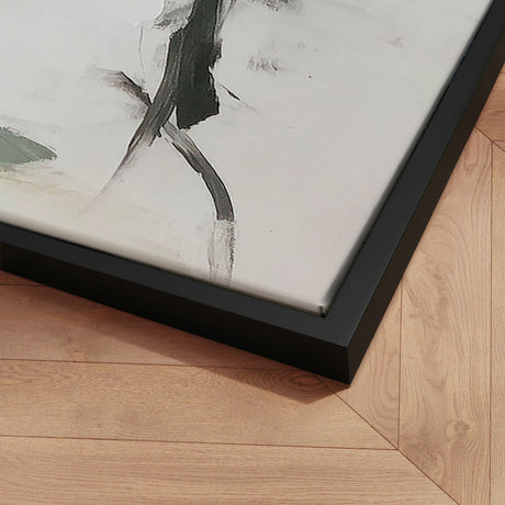 Håndlavet maleri med sort ramme - Green Dance - Mixed media
