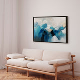 Håndlavet maleri med sort ramme - Blue Concert - Mixed media