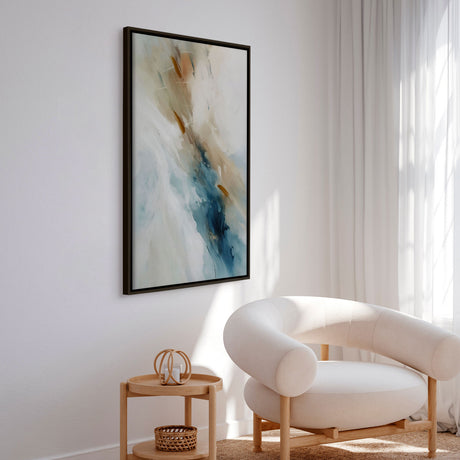 Håndlavet maleri med sort ramme - Icelandic Light - Mixed media