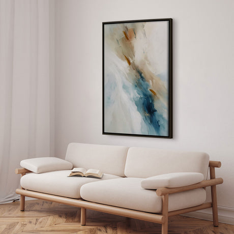 Håndlavet maleri med sort ramme - Icelandic Light - Mixed media