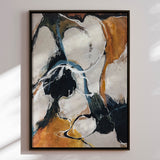 Håndlavet maleri med sort ramme - Between the Lines - Mixed media