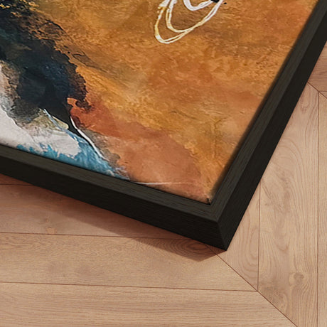 Håndlavet maleri med sort ramme - Between the Lines - Mixed media