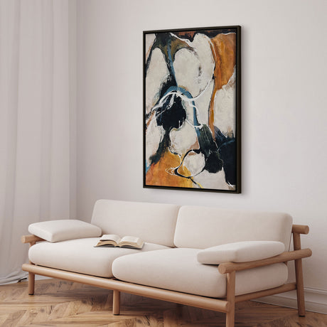 Håndlavet maleri med sort ramme - Between the Lines - Mixed media