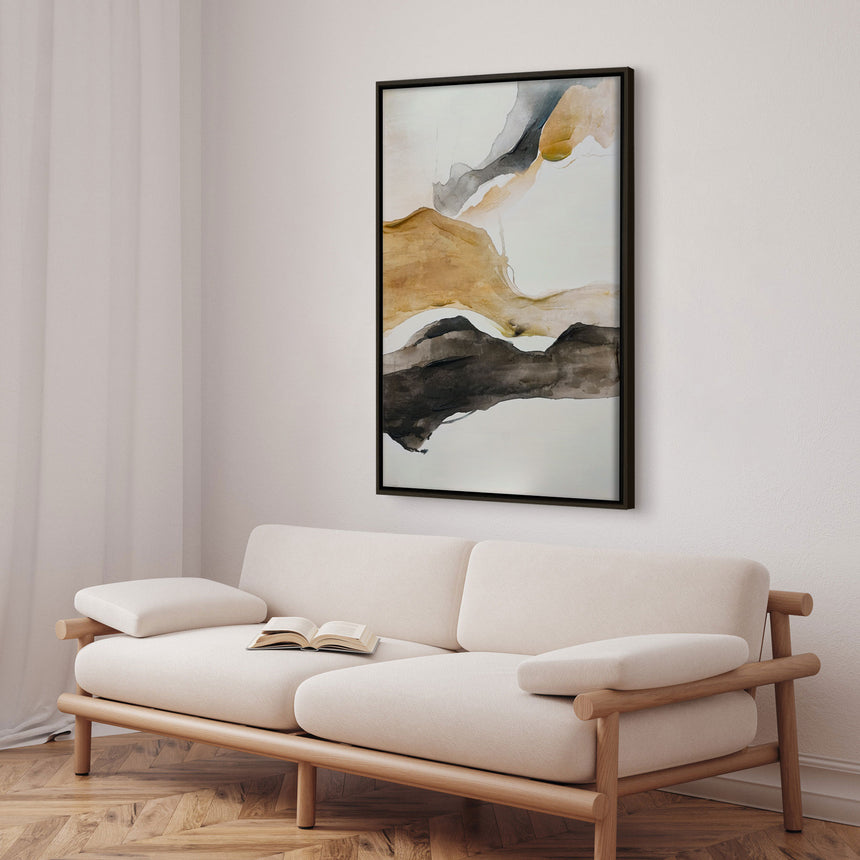 Håndlavet maleri med sort ramme - The Shape of Sound II - Mixed media