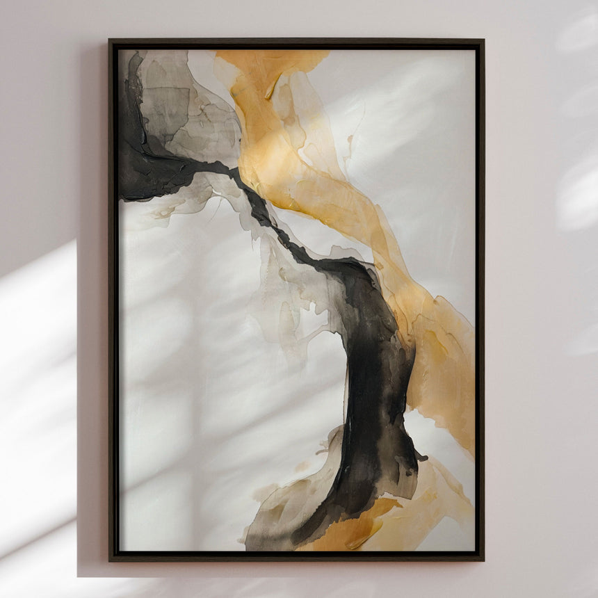 Håndlavet maleri med sort ramme - The Shape of Sound - Mixed media