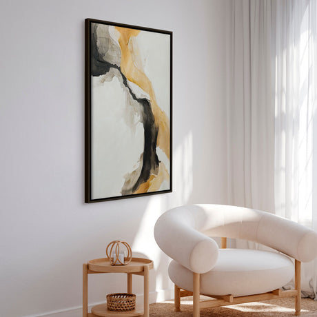 Håndlavet maleri med sort ramme - The Shape of Sound - Mixed media