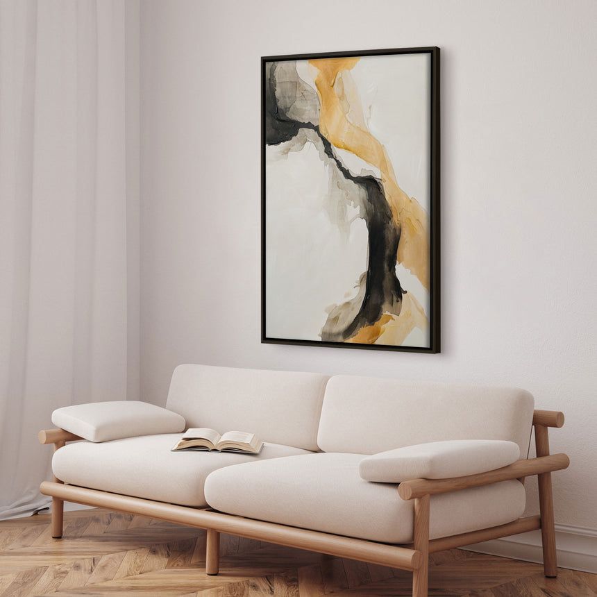 Håndlavet maleri med sort ramme - The Shape of Sound - Mixed media