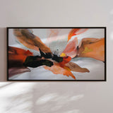 Håndlavet maleri med sort ramme - Velvet Collision - Mixed media